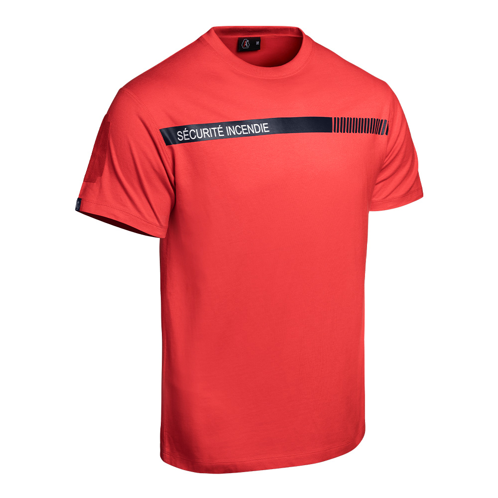T-shirt SÉCU-ONE Sécurité Incendie rouge – Image 2
