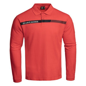 Polo SÉCU-ONE manches longues Sécurité Incendie rouge