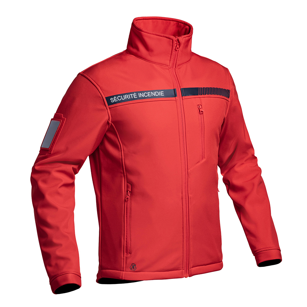 Veste Softshell SÉCU-ONE Sécurité Incendie rouge – Image 2